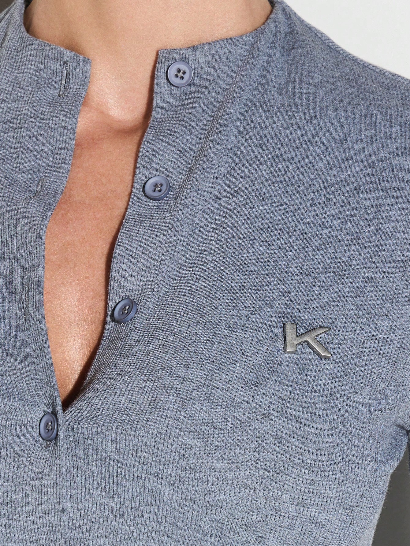 KIZN Cardigan in maglia a coste con bottoni sul davanti