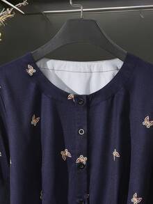 GlowEve Women's Casual Butterfly Print Shirt, Autumn