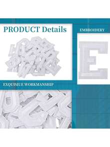 52 miếng vá ủi hình chữ cái 3,8cm/1,5 inch cho quần áo, miếng vá chữ cái A-Z, miếng vá sửa chữa tên tự làm - Nhiều màu - Xem 4