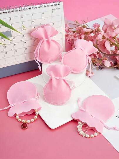 1/6/12PCS Gourd Shaped Velvet Drawstring Jewelry Pouches Gift Packaging Bags For Rings,Bracelets,Earrings Storage,Christmas