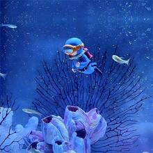 潜水员造型水族箱摆件，艺术装饰品，迷你潜水员模型，鱼缸创意造景配件 - 彩色 - 查看 5