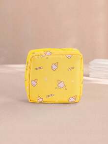 1PC Cute Cartoon Multi-Purpose Waterproof Storage Bag - Big Capacity Sanitary Napkin Storage Bag Cosmetic Storage Bag Student Travel Essentials Pencil Bag Wallet Stationery Storage Bag(The Printing Position Of The Pattern Is Not Fixed),Boho Vibes - Multicolor - View 14