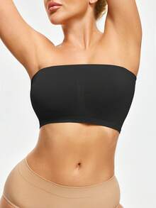 SHEIN 女士无缝优雅单肩文胸套装3件套，夏季 - 彩色 - 查看 5