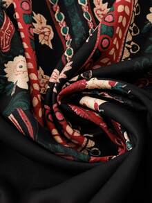 EMERY ROSE Áo kiểu nữ cỡ lớn cổ tròn đơn giản, chất liệu vải sần, in họa tiết hoa nhỏ, tay raglan, phong cách phương Tây mùa hè, áo kiểu boho boho, áo kiểu tay dài cho nữ, áo kiểu tay phồng. - Nhiều màu - Xem 5