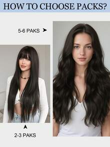 Extensions de cheveux à bande 9AM, invisibles et confortables, 20 pièces, 50 g, 12 à 24 pouces, noir naturel. Extensions de cheveux humains à bande noire pour femmes, idéales pour les sports, les vacances, les festivals, les bals de promo, les sorties et le cosplay. - SNatural - Voir 7