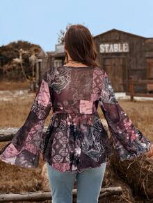 Freevana 女士大码冬季感恩节外出上衣 西部风情返乡西部女装 锐舞派对复古上衣 节日狂欢 - 彩色 - 查看 2