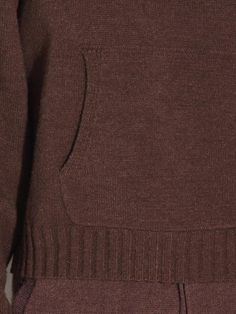 KIZN Sudadera con capucha de punto extragrande con puños acanalados