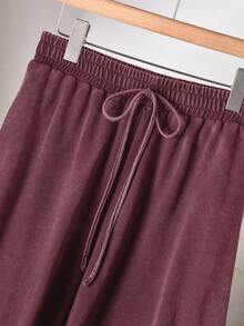 CosyJoli Plus Size Casual Knit Snowflake Straight Leg Pocket Pants, Winter Pants For Women