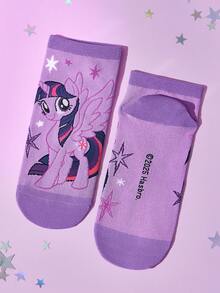 My Little Pony X SHEIN 6 đôi tất nữ cổ ngắn mềm mại, thoáng khí, thấm hút mồ hôi, kiểu dáng ngọt ngào, thời trang và dễ thương, họa tiết hoạt hình nhiều màu sắc, mũi và gót được gia cố để tăng độ bền, phù hợp mọi mùa, hè đông, họa tiết kỳ lân, tất in hình, ý tưởng quà tặng. - Nhiều màu - Xem 11
