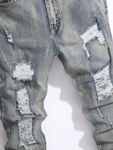 Manfinity Homme Quần Jeans Nam Màu Trơn Có Túi Thời Trang Đường Phố Thường Ngày - Rửa nhẹ - Xem 5