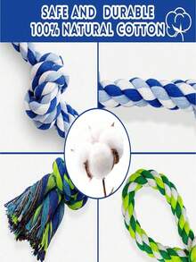 1pc Random Color New Pet Rope Toy Dog ​​Chew Rope, Dog Teething Chewing Durable Cotton Rope, Teeth Cleaning Toy, Extra Large And Thick Rope, Pet Interactive Toy, Tug-Of-War Dog Chewing Toy, Suitable For Medium And Large Dogs