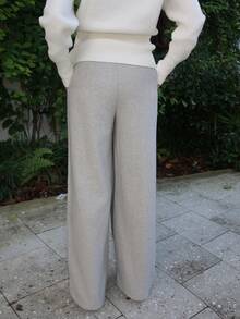 Durrani Popal Pantalon droit décontracté unicolore pour femmes, streetwear