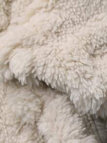 DAZY 女童加厚绒面宽松卫衣裤睡衣套装，冬季款 - 杏色 - 查看 8