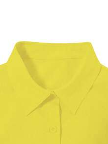 EMERY ROSE Áo cánh dài tay rộng rãi màu trơn cho nữ - Màu vàng - Xem 3