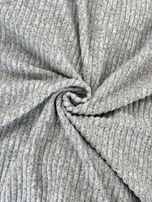 Vionelle 大码女式法式休闲优雅毛绒长袖上衣和裤子两件套，秋冬款 - 淺灰色 - 查看 9