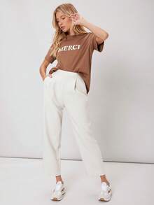 MOTF PREMIUM STRAIGHT PRINTED T-SHIRT - Coffee Brown - View 6