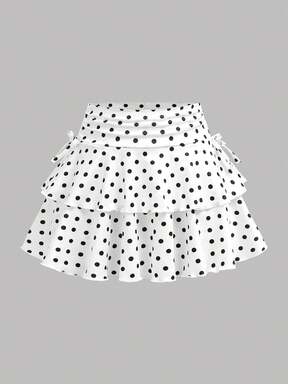 Girlism Tween Girls' Polka Dot Ruched A-Line Mini Skirt, Summer