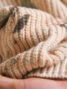 Rusticease Cárdigan de manga larga con estampado aleatorio para mujer - Caqui - Ver 3