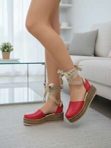 Women Platforms & Wedge Sandals - Red - View 2