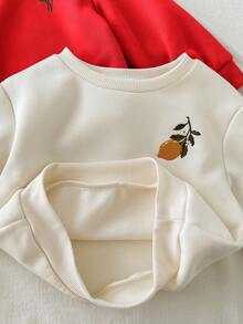 Loomiva 2pcs Baby Girl Floral Print Soft Knit Crew Neck Long Sleeve Pullover Sweatshirt Set - Multicolor - View 6