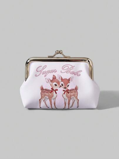 ROMWE Kawaii Goth Spring Summer Wallet For Women Palace Gothic Girl Forest Love Eyes Gem Crystal Teardrop Water Drop Eyes Star Pattern Black Purse For Daily Use Back To School, Halloween