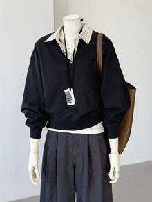 INAWLY Women's Casual Striped Patchwork Sweatshirt, Autumn