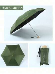 19厘米/7.5英寸迷你折叠伞：便携式防紫外线遮阳伞，带收纳袋，6根伞骨+加厚黑色涂层，防风防水，是夏季户外旅行的理想之选 - 彩色 - 查看 19