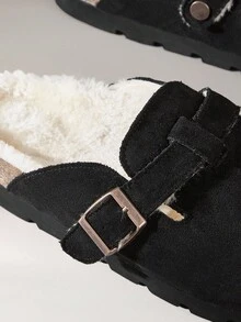 Solecia 复古厚底厚底女式拖鞋，新款增高户外服装 - 黑色 - 查看 7