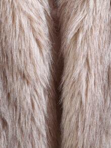 Sparklyn 1pc Tween Girls Sleeveless Short Faux Fur Vest, Elegant & Refined, Suitable For Autumn/Winter Outfits - Apricot - View 4