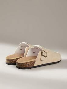 Solecia Mules casuales con diseño de hebilla para mujer - Beis - Ver 4