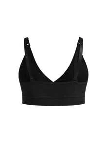 Moonlight&Mama 1pc Women Plus Size & Maternity Minimalist Solid Color High-Quality & High-Value Nursing Bra - Black - View 2