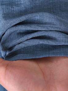 Rusticease 女士刺绣纽扣荷叶边下摆休闲长袖连衣裙 - 藏蓝色 - 查看 6