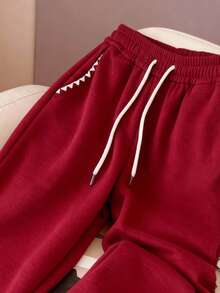 Resyla 两件套：时尚简约蕾丝边连帽衫，送朋友的绝佳礼物 - 酒紅色 - 查看 3