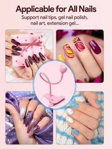 Teckwe Lámpara LED UV para secar esmalte de uñas de gel, lámpara de uñas mini USB flexible con clip para escritorio, secador de uñas portátil, herramienta de salón de uñas, pequeña lámpara de manicura con clip, flexible, luz con abrazadera para cabecera de cama - Multicolor - Ver 5