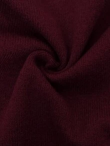 LYSMO 女士简约酒红色针织衫长裤两件套，秋冬针织两件套，适合外出、返校、毕业典礼、街头风和斯德哥尔摩风格。 - 酒紅色 - 查看 7