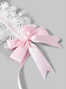 ROMWE Kawaii 15 Random Styles Cute Pink Lace Hairpin, Lolita Cat Paw Love Fishbone Star Bow Element Combination Small Hairpin. - Pink White - View 3