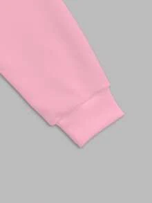 Sparklyn 一套少女时尚 K-POP NOVA BEAT 字母、星星和酷女孩图案粉色连帽衫和喇叭裤套装，适合年轻女孩外出、度假、作为礼物 - 彩色 - 查看 5