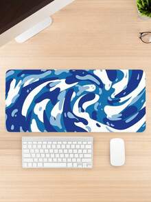 1pc Blue Fluid Pattern Gaming Mouse Pad Extra Large Computer Keyboard Mouse Mat Desk Pad Soft Smooth Surface And Anti-Slip Rubber Base Soft Cloth MousePad Suitable For Office Use, Gift. - متعدد الألوان - مشاهدة 4