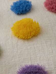 1 秋季簇绒小彩球枕套，季节性装饰枕套，圣诞丰收软垫套装饰沙发枕套