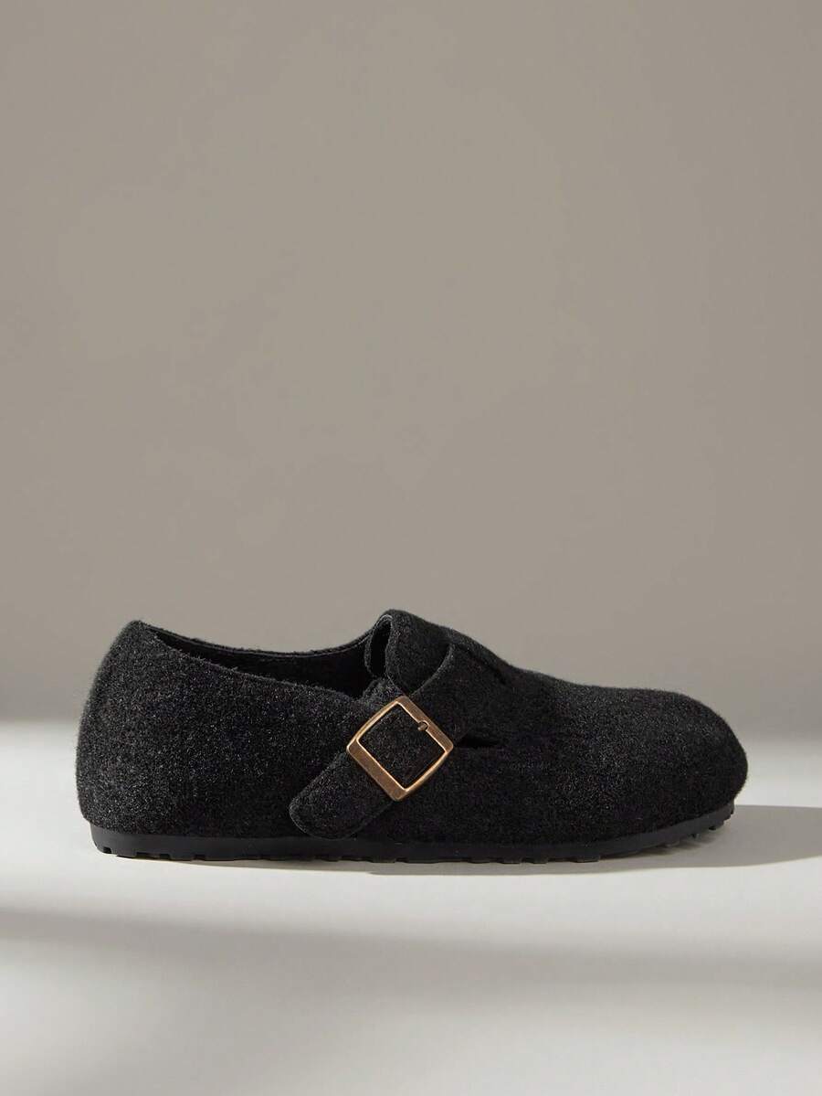 Solecia 女士休闲搭扣设计平底乐福鞋 - 黑色 - 查看 1