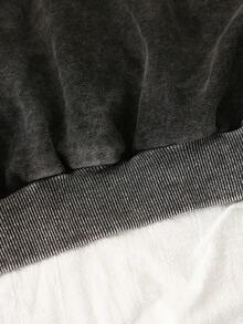 Sparklyn 少女牛仔两件套，黑色水洗休闲宽松牛仔外套带帽搭配阔腿牛仔裤，春秋季时尚穿搭，适合日常穿着、OOTD（每日穿搭）、外出、旅行，2025年秋季新品 - 黑色 - 查看 6