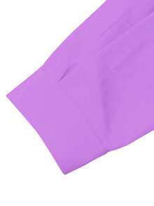 EMERY ROSE Casual Versatile Solid Color Long Sleeve Shirt Fall Cloth For Women - Mauve Purple - View 4