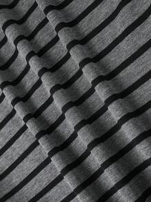 Glimmora 女式休闲纽扣半襟条纹长袖T恤