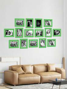 15pcs Black (With Backing Board) Minimalist & Elegant Corridor Wall Decor Memorial Paper Photo Frame Wall Hanging (Paper Product) - Multicolor - View 29