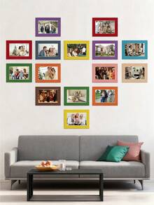 15pcs Black (With Backing Board) Minimalist & Elegant Corridor Wall Decor Memorial Paper Photo Frame Wall Hanging (Paper Product) - Multicolor - View 32