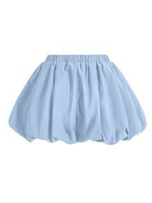 COSMINA Women's Casual Solid Color Elastic Waist Flared Pants ,Summer Light Blue - Blue - View 2