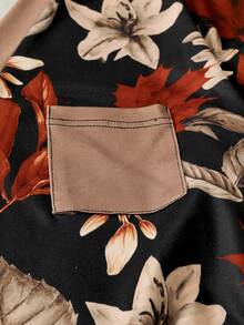 Linhara Plus Floral Print Contrast Trim Top - Multicolor - View 4