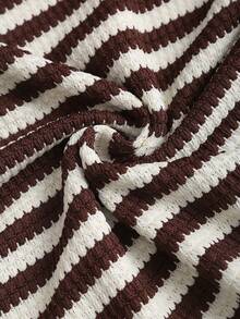 Sweetra Váy ống bó sát hở lưng họa tiết sọc tương phản dành cho nữ, mùa hè - Nhiều màu - Xem 6