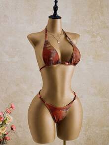 Bellisia Women's Beach Bikinis Summer 2026 Women's Tie-Dye Earthy Tone Beaded Bikini Vacation Latin Hottie Set Brown Vacation Outfits Women Beach Outfit,Women's Beach Bikinis Summer 2026 Summer Outfits For Women Beach Dress  Beach Outfits For Women Elegant Casual Summer Holiday Outfits  Vacation Outfits For Women Boho Bikini Set Brown Bikini Set Western Bikini Western Bathing Suit Western Swimsuits - Multicolor - View 11