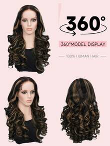 1B/27 渐变挑染蕾丝前假发，真人发，预先拔毛，6X5 蕾丝渐变波浪卷假发，无胶假发，女士真人发，18 英寸，180% 密度 - S1/22 - 查看 5